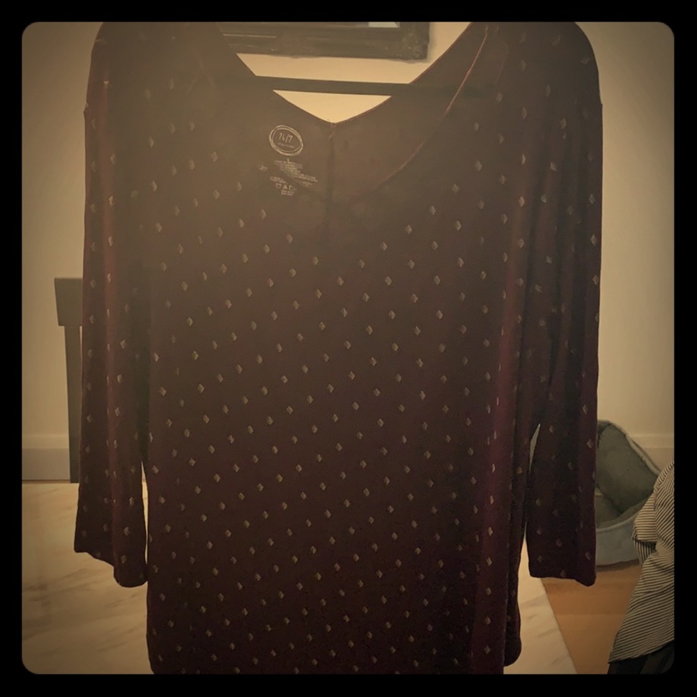 Maurices 24/7 comfort wear 3/4 blouse/tshirt